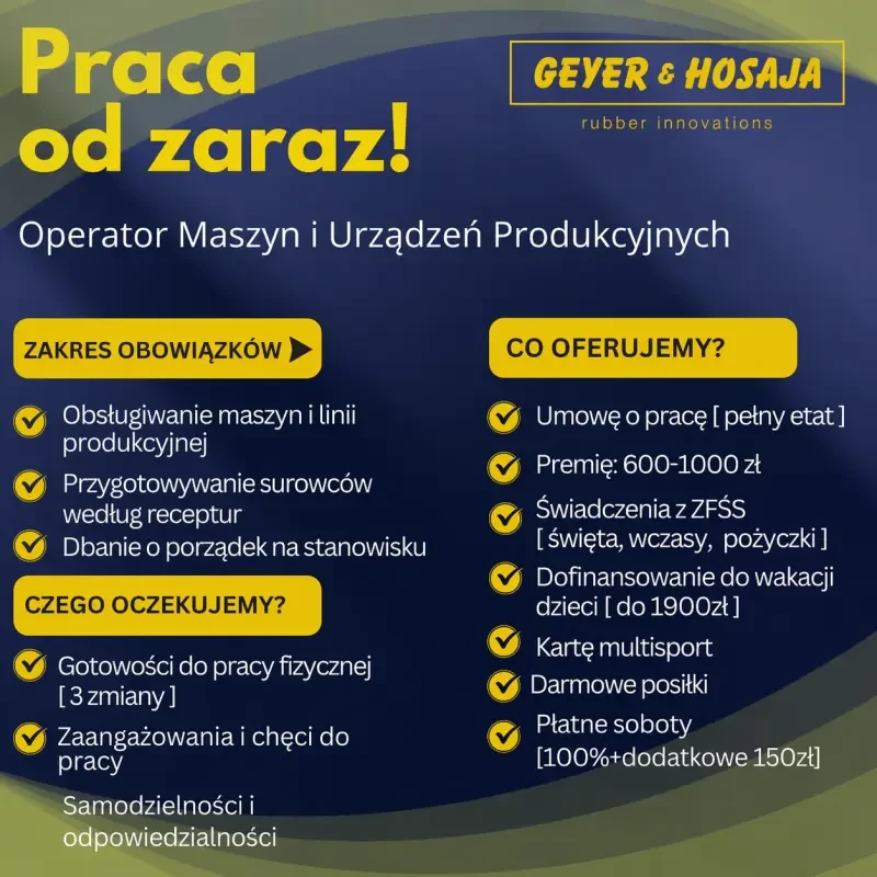 Operator maszyn / operatorka maszyn