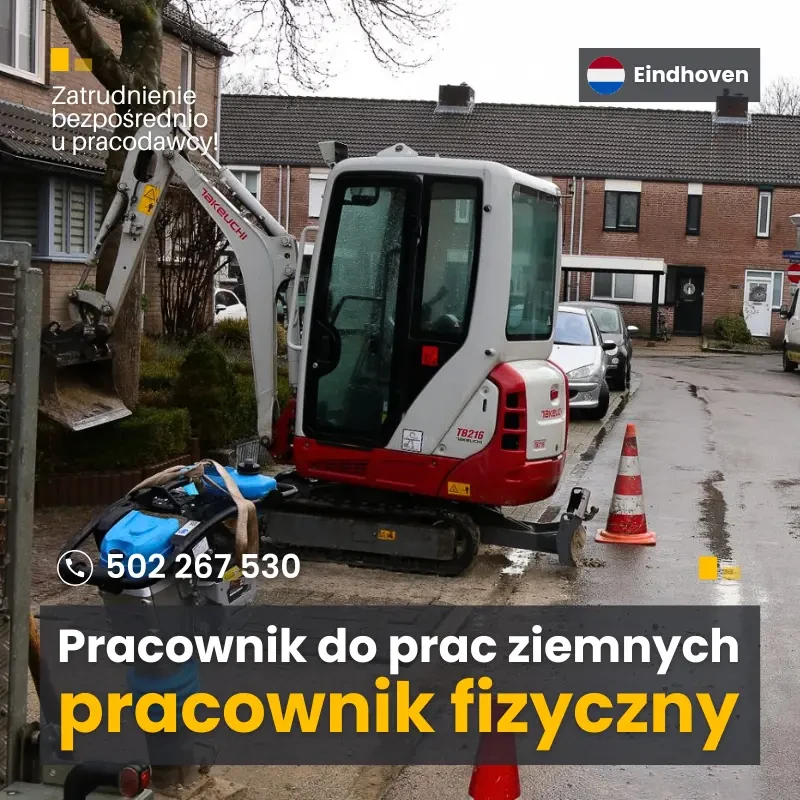 Holandia. Pracownik fizyczny/ prace ziemno-ogrodowe