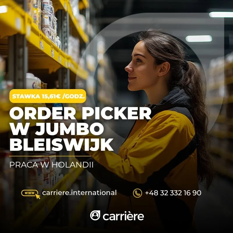 ZBIERACZ ZAMÓWIEŃ /ORDER PICKER W JUMBO OMNICHANNEL – do €18,39 brutto/h