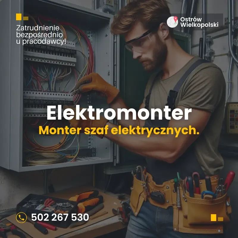 Elektromonter/Monter szaf elektrycznych. Ostrów Wielkopolski